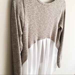 Mock Layer Sweater Blouse